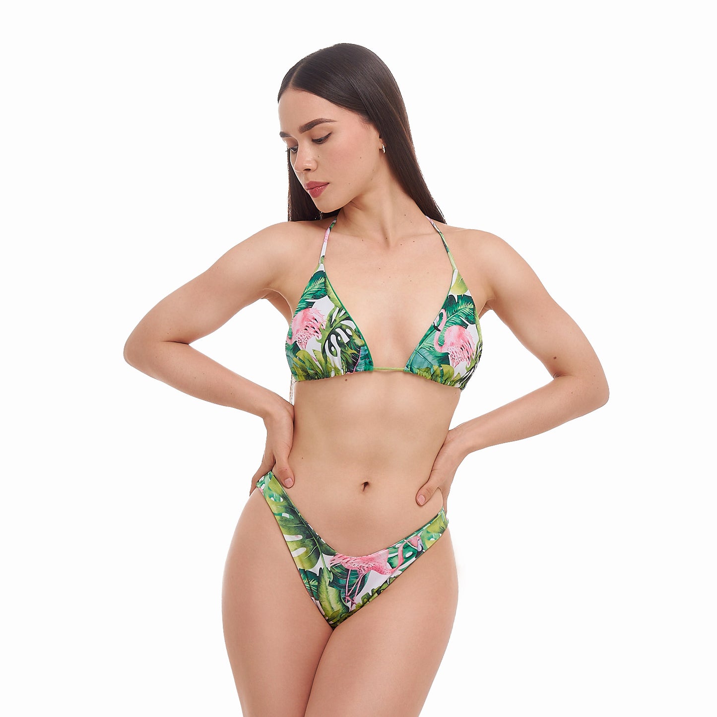 Top Hojas Verdes con Flamingos