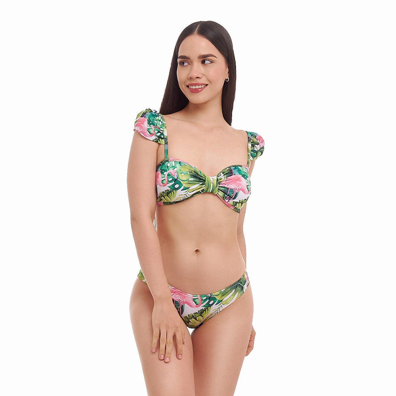 Calzón Hojas Verdes con Flamingos